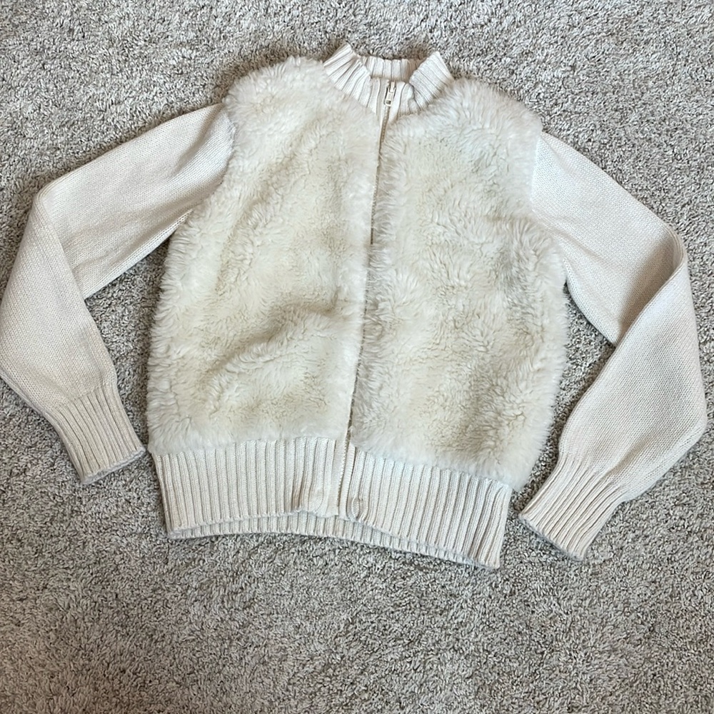 Gymboree faux fur sweater jacket